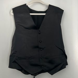 Black satin tuxedo vest